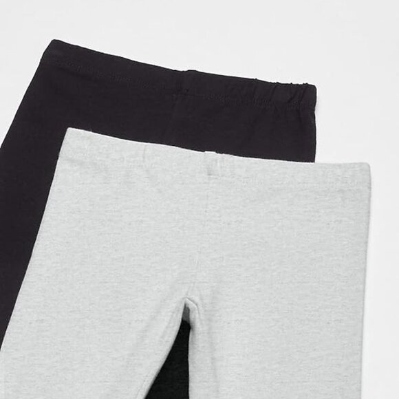 The Childrens Place Girls Full Length Leggings 2 Pack Size S 5-6 Black Gray - Picture 2 of 4